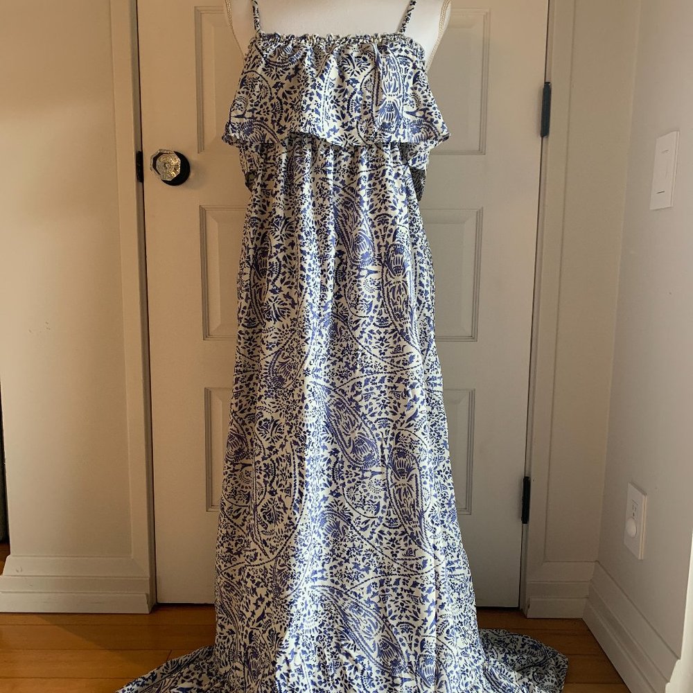 Blue and White Motherhood Maternity M EUC